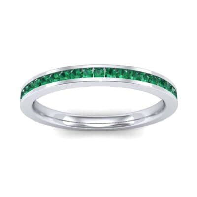 Extra-Thin Channel-Set Emerald Ring (0.26 CTW) Top Dynamic View