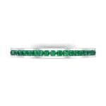 Extra-Thin Channel-Set Emerald Ring (0.26 CTW) Top Flat View