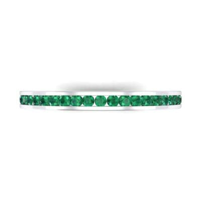 Extra-Thin Channel-Set Emerald Ring (0.26 CTW) Top Flat View