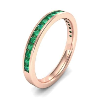 Thin Channel-Set Emerald Ring (0.38 CTW) Perspective View