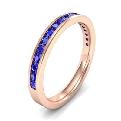 Thin Channel-Set Blue Sapphire Ring (0.38 CTW) Perspective View
