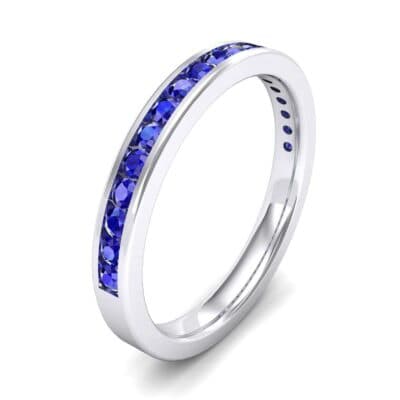 Thin Channel-Set Blue Sapphire Ring (0.38 CTW) Perspective View