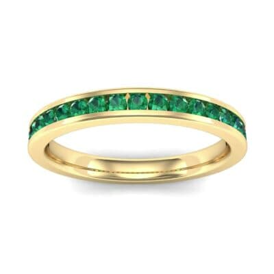 Thin Channel-Set Emerald Ring (0.38 CTW) Top Dynamic View