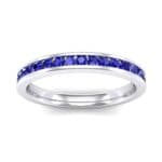 Thin Channel-Set Blue Sapphire Ring (0.38 CTW) Top Dynamic View
