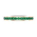 Thin Channel-Set Emerald Ring (0.38 CTW) Top Flat View