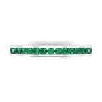 Thin Channel-Set Emerald Ring (0.38 CTW) Top Flat View