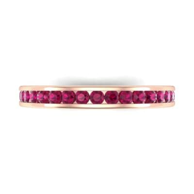 Thin Channel-Set Ruby Ring (0.38 CTW) Top Flat View