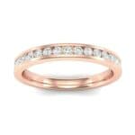 Thin Channel-Set Diamond Ring (0.31 CTW) Top Flat View