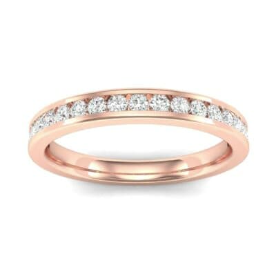 Thin Channel-Set Diamond Ring (0.31 CTW) Top Flat View