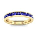 Medium Channel-Set Blue Sapphire Ring (1.44 CTW) Top Dynamic View