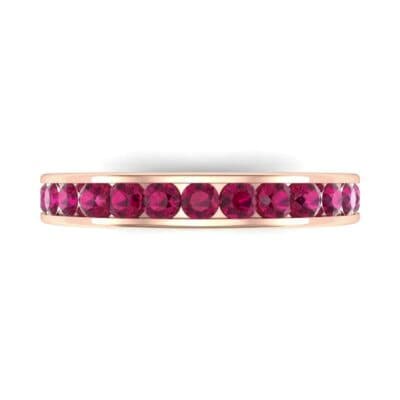 Medium Channel-Set Ruby Ring (1.44 CTW) Top Flat View