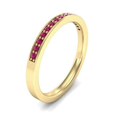 Thin Channel Pave Ruby Ring (0.17 CTW) Perspective View