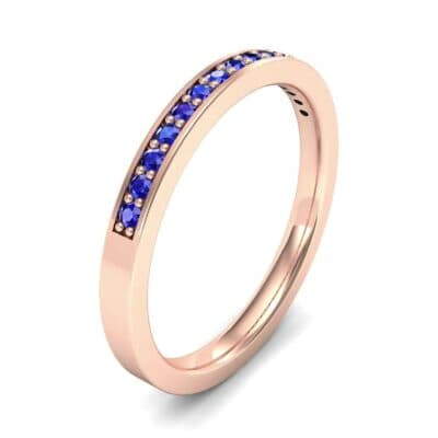 Thin Channel Pave Blue Sapphire Ring (0.17 CTW) Perspective View