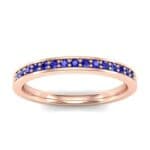Thin Channel Pave Blue Sapphire Ring (0.17 CTW) Top Dynamic View