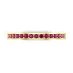 Thin Channel Pave Ruby Ring (0.17 CTW) Top Flat View