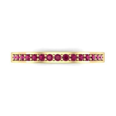 Thin Channel Pave Ruby Ring (0.17 CTW) Top Flat View