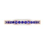 Thin Channel Pave Blue Sapphire Ring (0.17 CTW) Top Flat View
