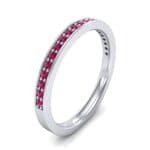 Thin Channel Pave Ruby Ring (0.24 CTW) Perspective View