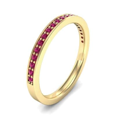 Thin Channel Pave Ruby Ring (0.24 CTW) Perspective View