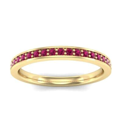 Thin Channel Pave Ruby Ring (0.24 CTW) Top Dynamic View