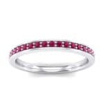 Thin Channel Pave Ruby Ring (0.24 CTW) Top Dynamic View
