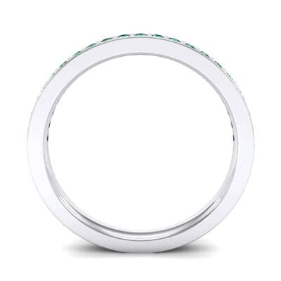 Thin Channel Pave Emerald Ring (0.24 CTW) Side View