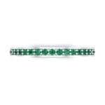 Thin Channel Pave Emerald Ring (0.24 CTW) Top Flat View