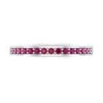 Thin Channel Pave Ruby Ring (0.24 CTW) Top Flat View