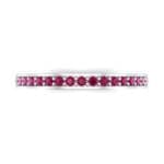 Thin Channel Pave Ruby Ring (0.24 CTW) Top Flat View