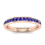 Medium Channel Pave Blue Sapphire Ring (0.36 CTW) Top Dynamic View