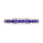 Medium Channel Pave Blue Sapphire Ring (0.36 CTW) Top Flat View