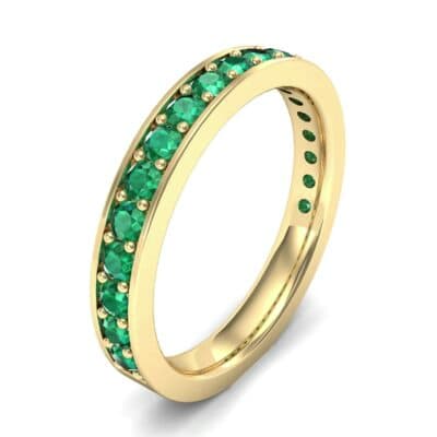 Medium Channel Pave Emerald Ring (0.88 CTW) Perspective View