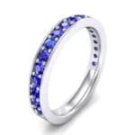 Medium Channel Pave Blue Sapphire Ring (0.88 CTW) Perspective View