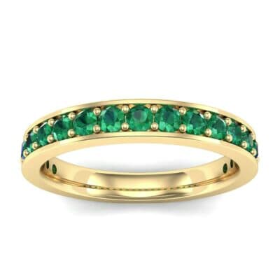 Medium Channel Pave Emerald Ring (0.88 CTW) Top Dynamic View