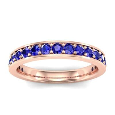 Medium Channel Pave Blue Sapphire Ring (0.88 CTW) Top Dynamic View