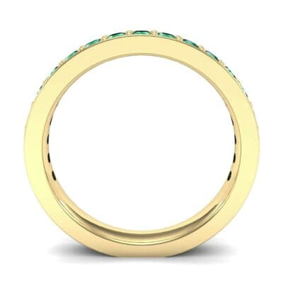 Medium Channel Pave Emerald Ring (0.88 CTW) Side View