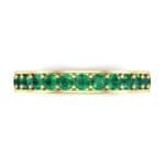 Medium Channel Pave Emerald Ring (0.88 CTW) Top Flat View