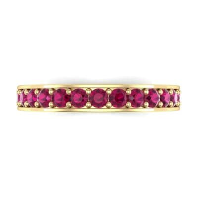 Medium Channel Pave Ruby Ring (0.88 CTW) Top Flat View
