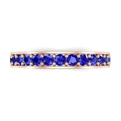 Medium Channel Pave Blue Sapphire Ring (0.88 CTW) Top Flat View