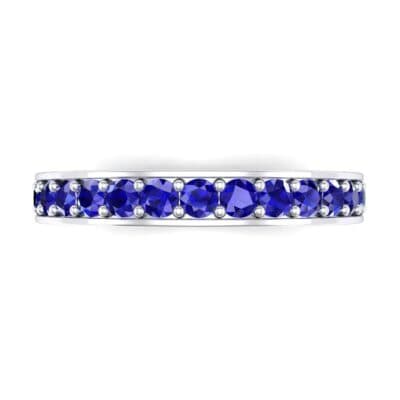 Medium Channel Pave Blue Sapphire Ring (0.88 CTW) Top Flat View