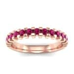 Extra-Thin Square Shared Prong Ruby Ring (0.18 CTW) Top Dynamic View
