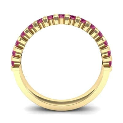 Extra-Thin Square Shared Prong Ruby Ring (0.18 CTW) Side View