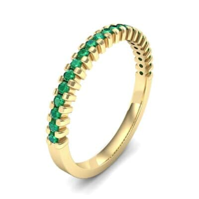 Extra-Thin Square Shared Prong Emerald Ring (0.24 CTW) Perspective View