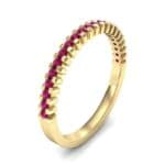 Extra-Thin Square Shared Prong Ruby Ring (0.24 CTW) Perspective View