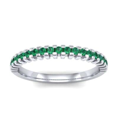 Extra-Thin Square Shared Prong Emerald Ring (0.24 CTW) Top Dynamic View
