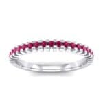Extra-Thin Square Shared Prong Ruby Ring (0.24 CTW) Top Dynamic View