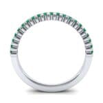 Extra-Thin Square Shared Prong Emerald Ring (0.24 CTW) Side View