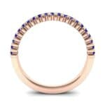Extra-Thin Square Shared Prong Blue Sapphire Ring (0.24 CTW) Side View