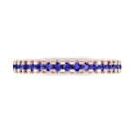 Extra-Thin Square Shared Prong Blue Sapphire Ring (0.24 CTW) Top Flat View