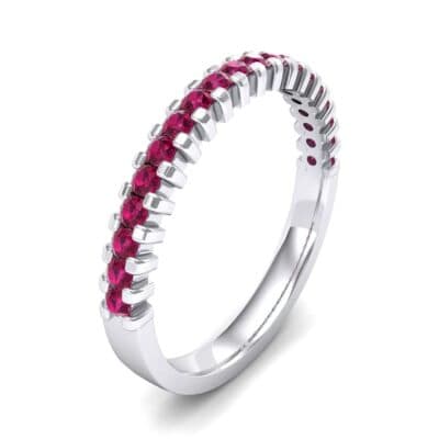 Thin Square Shared Prong Ruby Ring (0.38 CTW) Perspective View